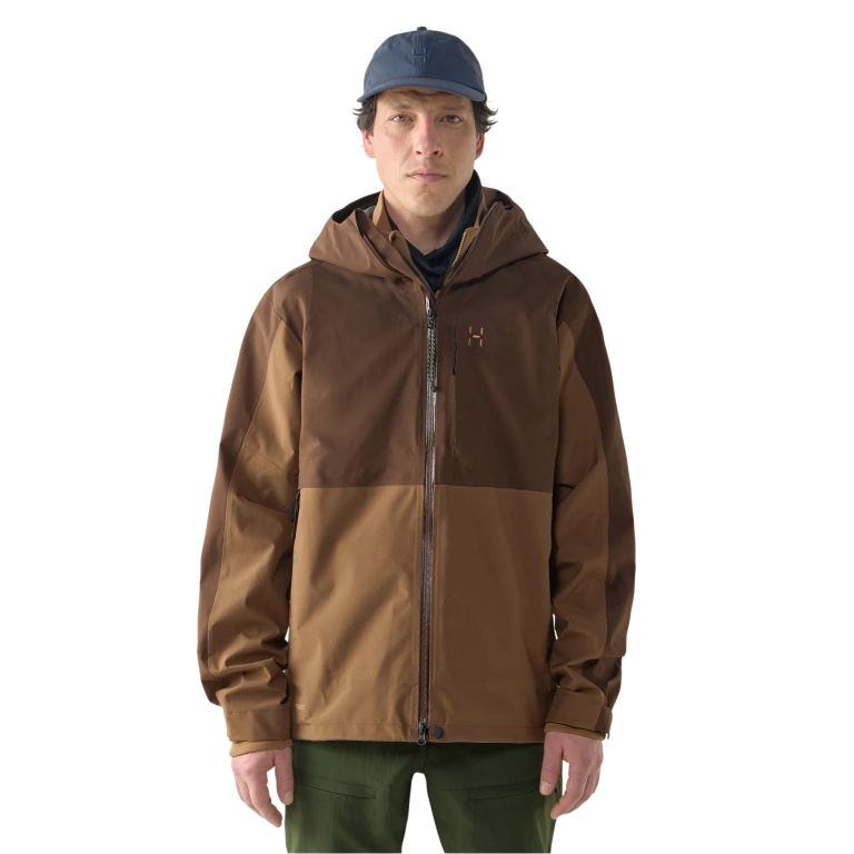 Haglöfs Kurtka Allwetter Front Proof II (wodoodporna, wiatroszczelna, 3-warstwowa) brązowa męska